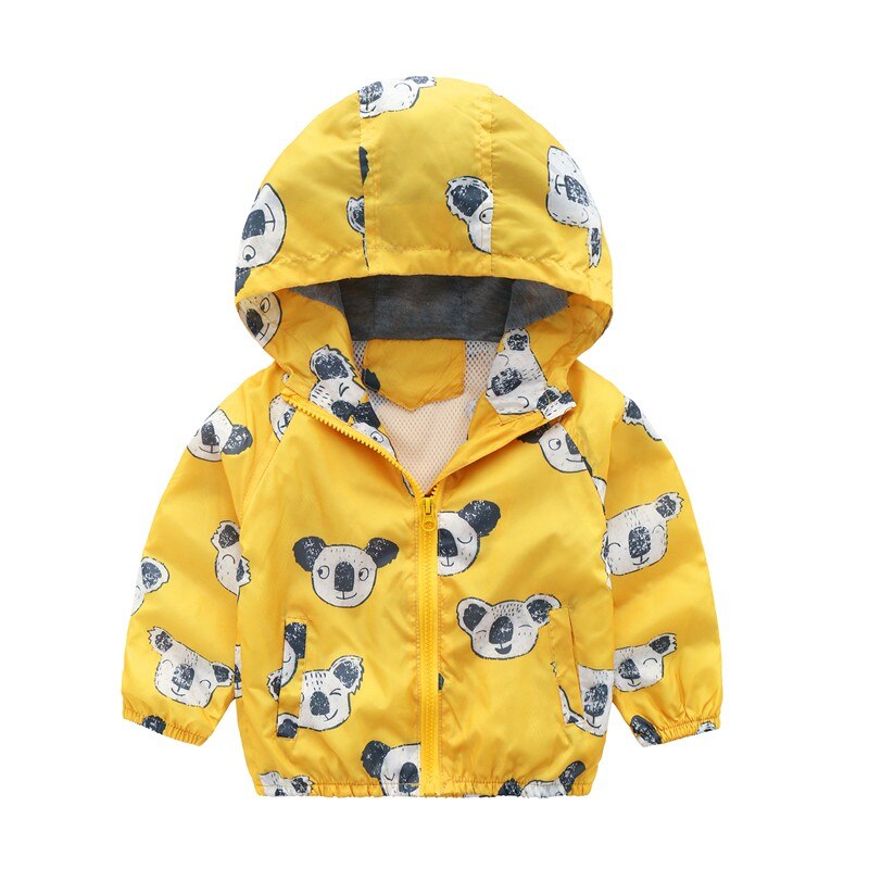Hooded Animal Patterned Autumn Coat