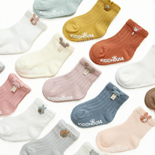 3 Pairs Cute Cartoon Newborn Socks