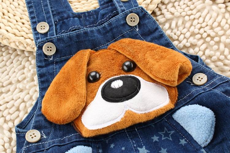 Baby Boy's Dog Style Denim Dungaree