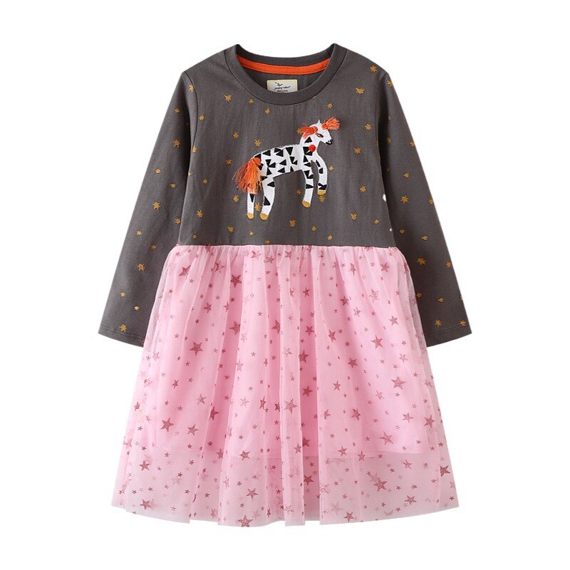 Girls Long Sleeved Cotton Printed Dress