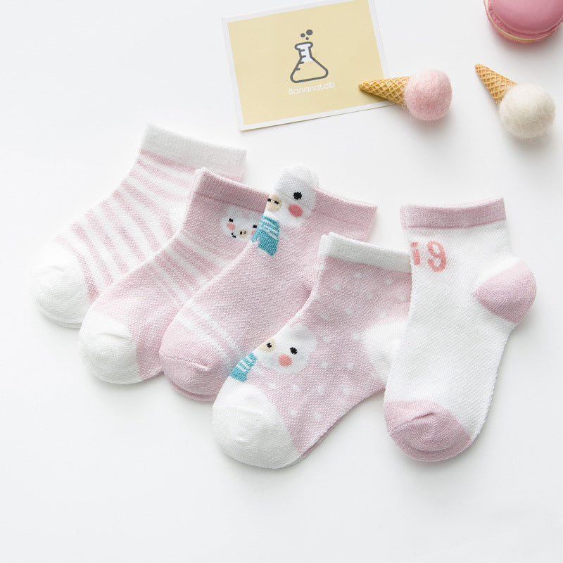 Kid's Cotton Socks with Cartoon Animal Pattern
