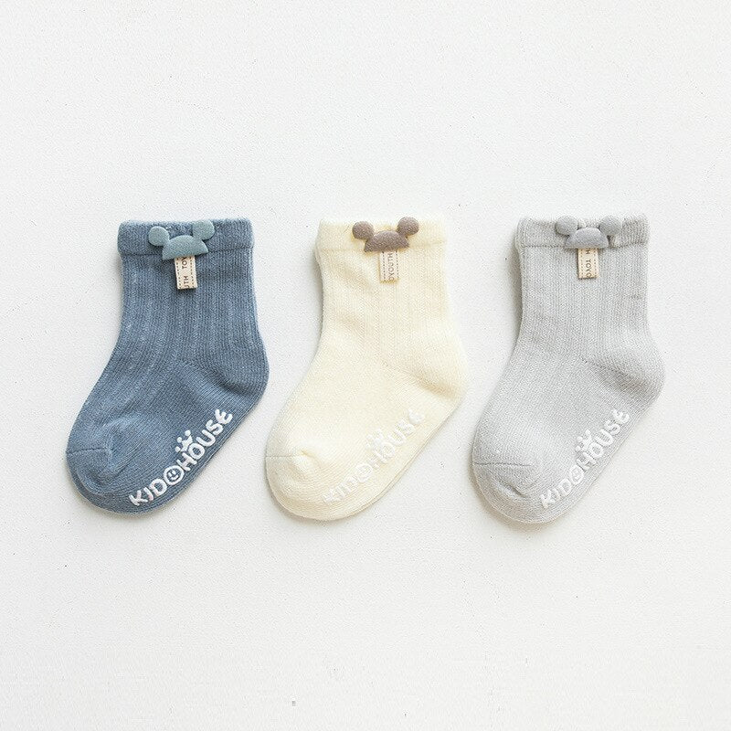 3 Pairs Cute Cartoon Newborn Socks