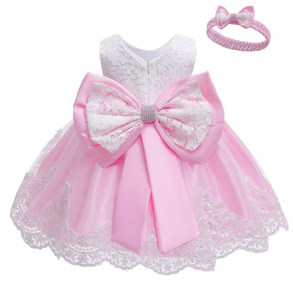 Girls Laced Solid Dress