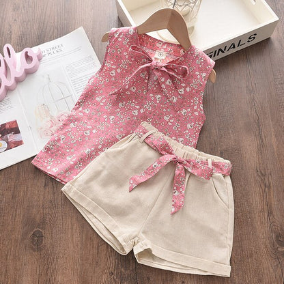 Girls Summer Printed Clothes Set 2 Pcs