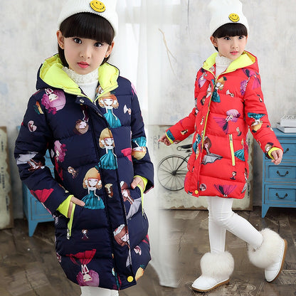 Girls Warm Winter Coat with Artificial Fur