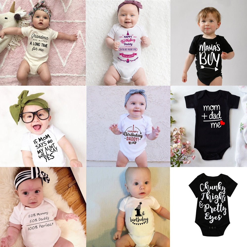 Baby's Printed Short Sleeve Summer Romper