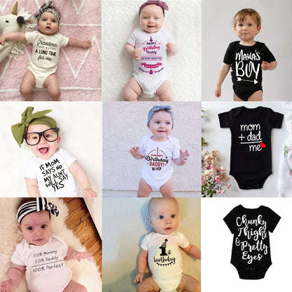 Baby's Printed Short Sleeve Summer Romper