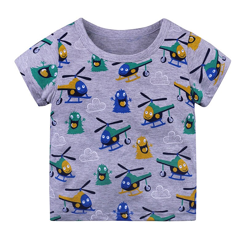 Summer Baby Cotton O-Neck T-Shirt with Cartoon Print