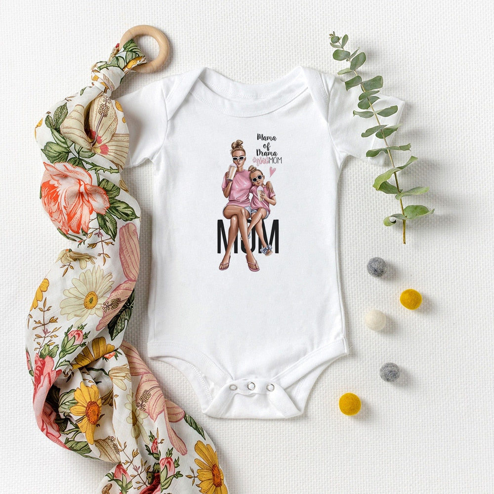 Baby's Printed Short Sleeve Summer Romper