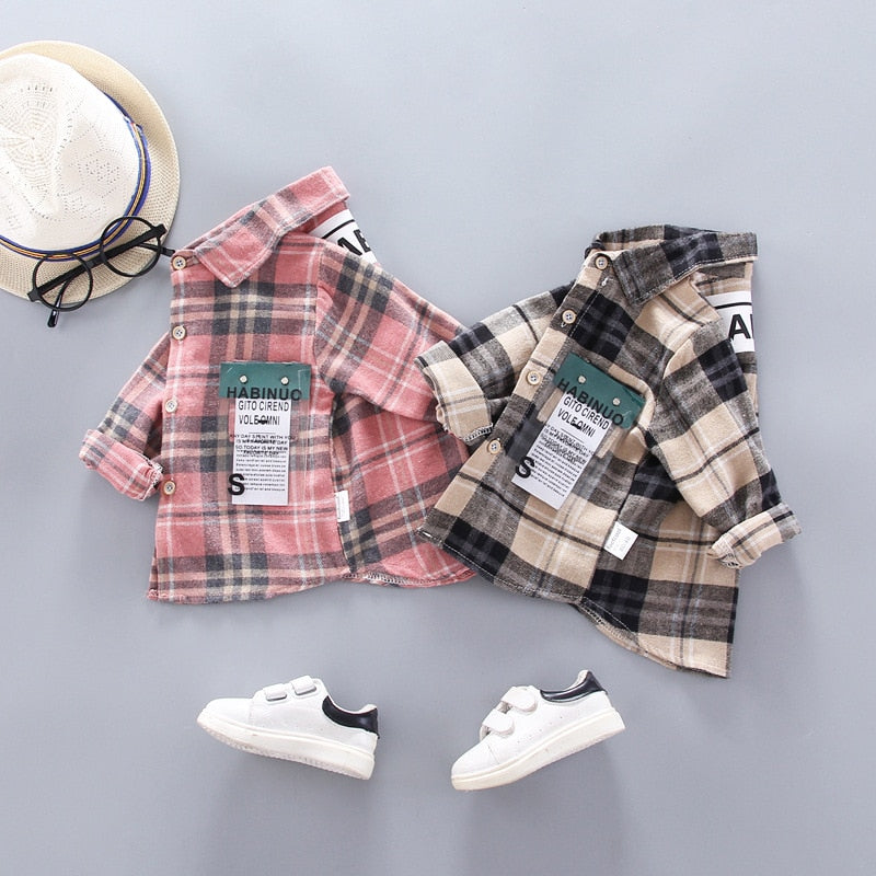 Baby Boy's Plaid Cotton Long Sleeve Shirt