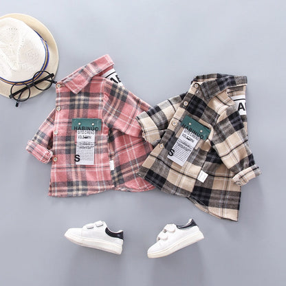 Baby Boy's Plaid Cotton Long Sleeve Shirt