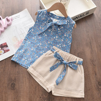 Girls Summer Printed Clothes Set 2 Pcs