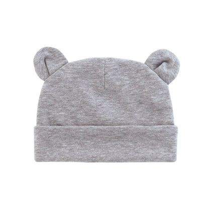 Solid Cotton Newborn Baby Hat with Ears