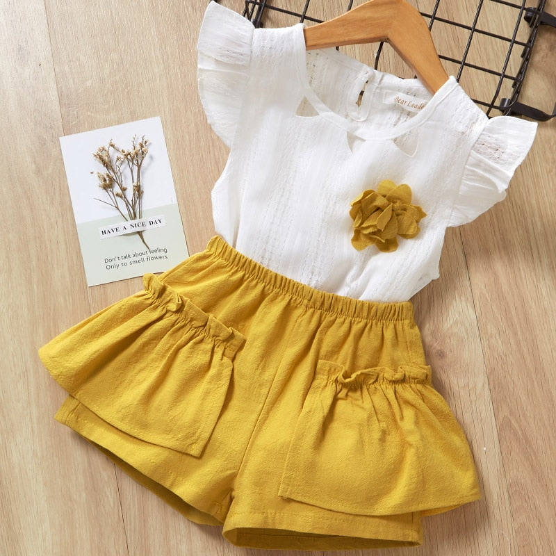Girls Summer Printed Clothes Set 2 Pcs