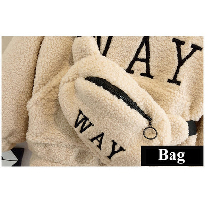 Kid's Plush Hoodie with Bag