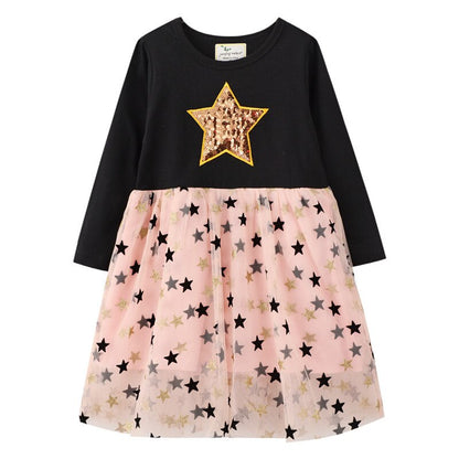 Girls Long Sleeved Cotton Printed Dress