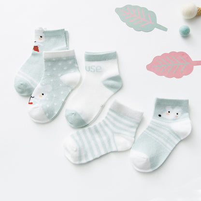 Kid's Cotton Socks with Cartoon Animal Pattern