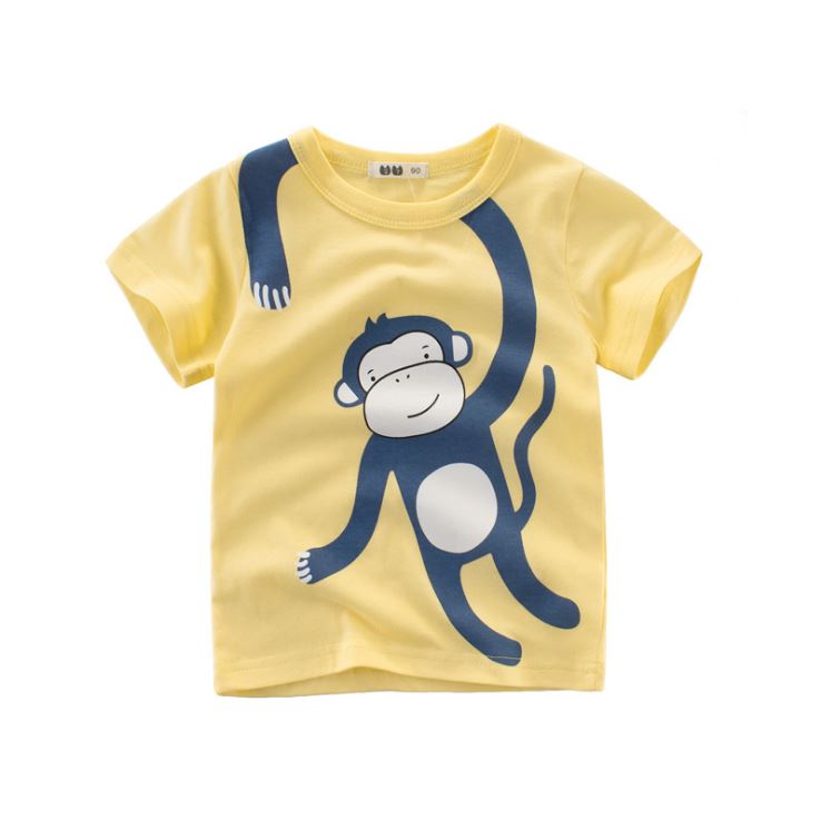 Summer Boy's Cartoon Printed Cotton T-Shirt