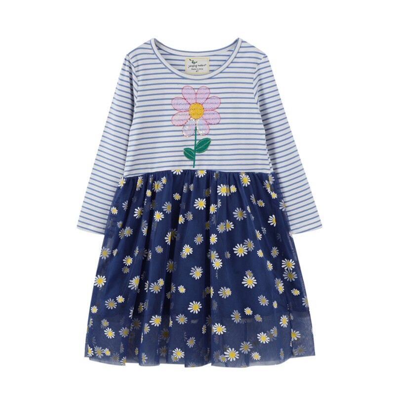 Girls Long Sleeved Cotton Printed Dress