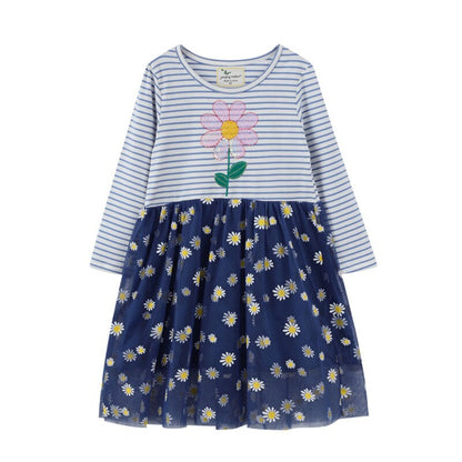 Girls Long Sleeved Cotton Printed Dress