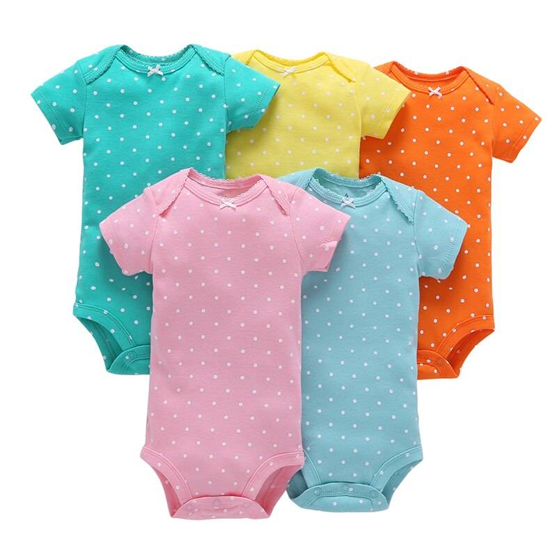 Printed Cotton Baby's Onesies 5 pcs Set