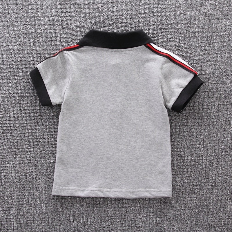Cotton Boys' Clothing Set in White and Grey