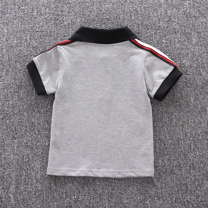Cotton Boys' Clothing Set in White and Grey