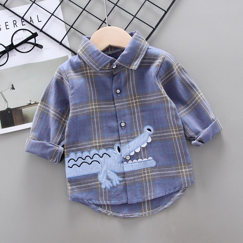 Baby Boy's Plaid Cotton Long Sleeve Shirt