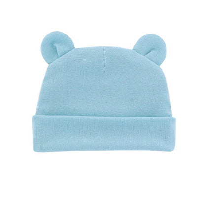 Solid Cotton Newborn Baby Hat with Ears
